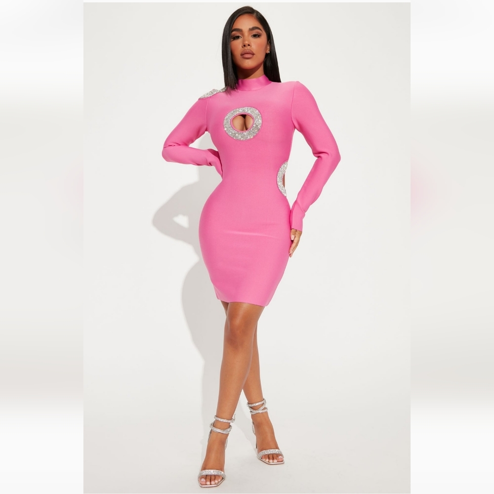 NWT Bandage Mini Dress Hot Pink 🔥